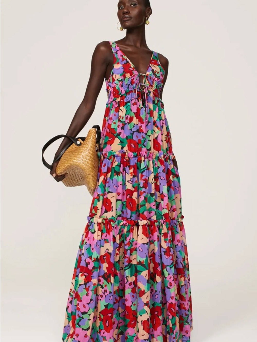Nicholas Myla Maxi Dress 2 Silk floral flowy - Picture 2 of 8